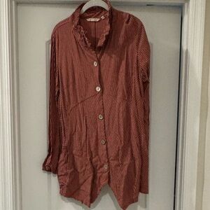 Striped Button-Up Women's Top